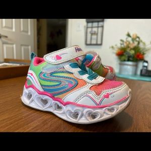 Toddler girl 8 Skechers Heart Lights